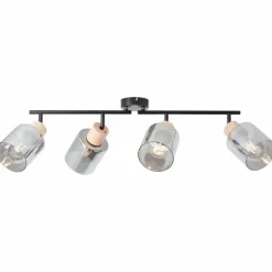 Plafonnier Brilliant Weald Noir, 4 lumières