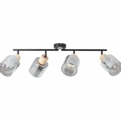 Plafonnier Brilliant Weald Noir, 4 lumières