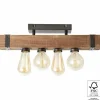 Plafonnier Brilliant Woodhill Bois foncé, Noir, 4 lumières