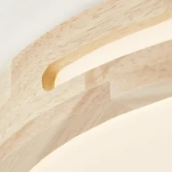 Plafonnier Brilliant Woodbury LED Bois clair, Blanc, 1 lumière