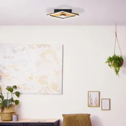 Plafonnier Brilliant Woodbridge LED Brun, Noir, 1 lumière