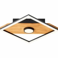 Plafonnier Brilliant Woodbridge LED Brun, Noir, 1 lumière