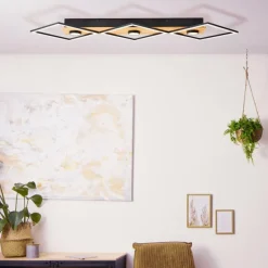 Plafonnier Brilliant Woodbridge LED Brun, Noir, 1 lumière