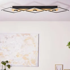 Plafonnier Brilliant Woodbridge LED Brun, Noir, 1 lumière