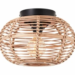 Plafonnier Brilliant Woodball Noir, 1 lumière