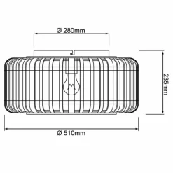 Plafonnier Brilliant Woodrow Noir, 1 lumière