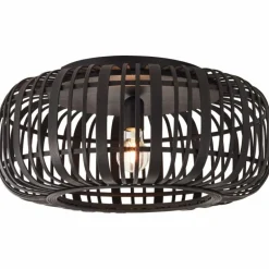 Plafonnier Brilliant Woodrow Noir, 1 lumière