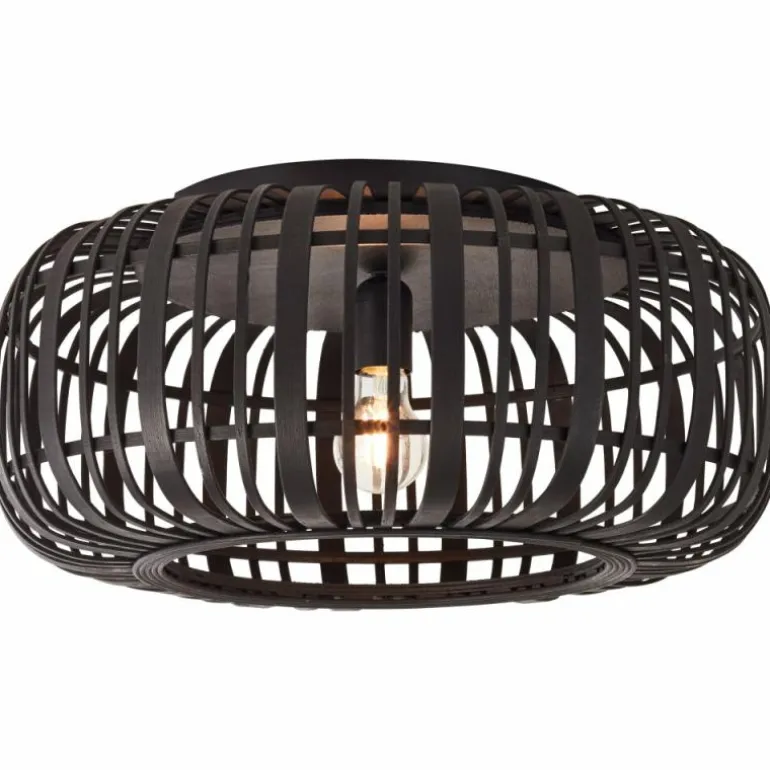 Plafonnier Brilliant Woodrow Noir, 1 lumière