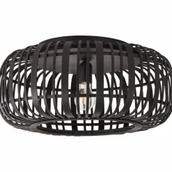 Plafonnier Brilliant Woodrow Noir, 1 lumière