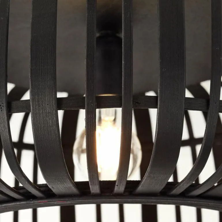 Plafonnier Brilliant Woodrow Noir, 1 lumière