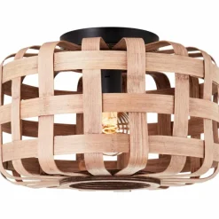 Plafonnier Brilliant Woodline Noir, 1 lumière