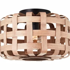 Plafonnier Brilliant Woodline Noir, 1 lumière