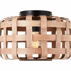 Plafonnier Brilliant Woodline Noir, 1 lumière