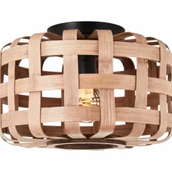 Plafonnier Brilliant Woodline Noir, 1 lumière