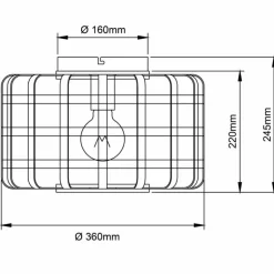 Plafonnier Brilliant Woodline Noir, 1 lumière