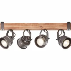 Plafonnier Brilliant-Leuchten Unity Bois foncé, Noir, 4 lumières