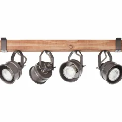 Plafonnier Brilliant-Leuchten Unity Bois foncé, Noir, 4 lumières