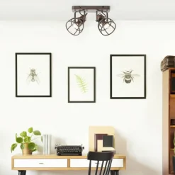 Plafonnier Brilliant-Leuchten Reece Noir, 2 lumières