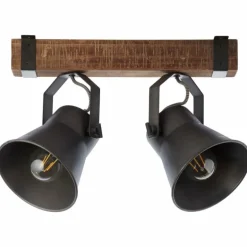 Plafonnier Brilliant-Leuchten Decca Bois foncé, Noir, 2 lumières