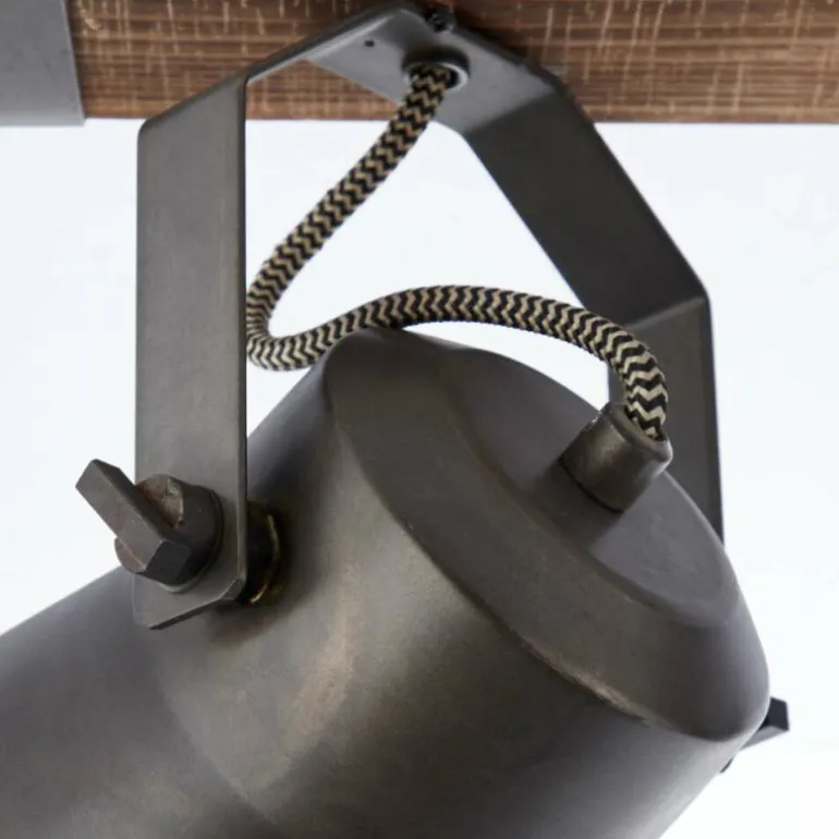 Plafonnier Brilliant-Leuchten Decca Bois foncé, Noir, 2 lumières