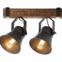 Plafonnier Brilliant-Leuchten Decca Bois foncé, Noir, 2 lumières