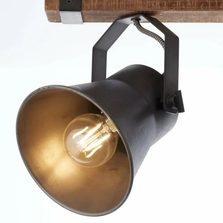 Plafonnier Brilliant-Leuchten Decca Bois foncé, Noir, 2 lumières