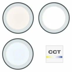 Plafonnier Brilliant-Leuchten Tessy LED Noir, 1 lumière, Télécommandes, Changeur de couleurs