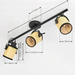 Plafonnier Broekerhaven Noir, 3 lumières