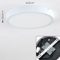 Plafonnier Broglen LED Blanc, 1 lumière