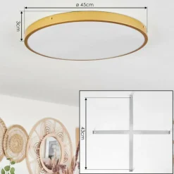 Plafonnier Broglen LED Laiton, 1 lumière