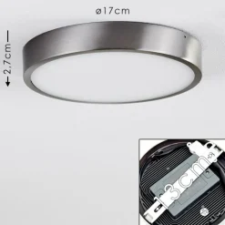 Plafonnier Broglen LED Nickel mat, 1 lumière