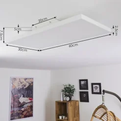 Plafonnier Buenaventura LED Blanc, 1 lumière, Télécommandes, Changeur de couleurs