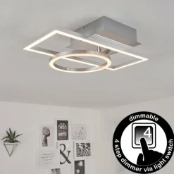 Plafonnier Buren LED Nickel mat, 1 lumière