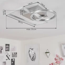 Plafonnier Buren LED Nickel mat, 1 lumière