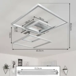 Plafonnier Buren LED Nickel mat, 1 lumière
