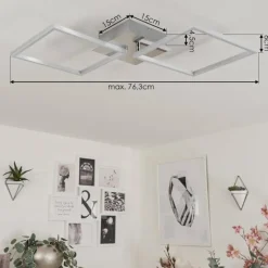 Plafonnier Buren LED Nickel mat, 1 lumière