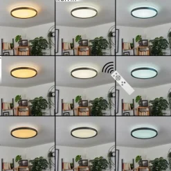 Plafonnier Buris LED Noir, Blanc, 1 lumière, Télécommandes