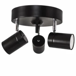 Plafonnier By Rydens Correct Noir, 3 lumières