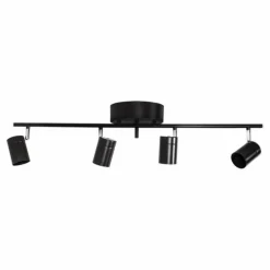 Plafonnier By Rydens Correct Noir, 4 lumières