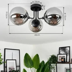 Plafonnier Cabalonga Noir, 3 lumières