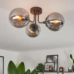 Plafonnier Cabalonga Noir, 3 lumières