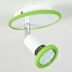 Plafonnier Cabri LED Chrome, Vert, Blanc, 1 lumière