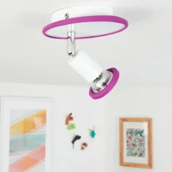 Plafonnier Cabri LED Chrome, Lila, Blanc, 1 lumière
