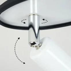 Plafonnier Cabri LED Chrome, Noir, Blanc, 1 lumière