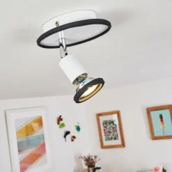 Plafonnier Cabri LED Chrome, Noir, Blanc, 1 lumière