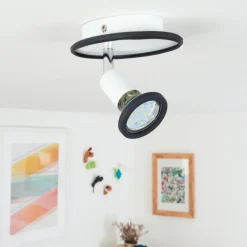 Plafonnier Cabri LED Chrome, Noir, Blanc, 1 lumière