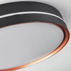 Plafonnier Cachalot LED Cuivre, Noir, 1 lumière, Télécommandes, Changeur de couleurs