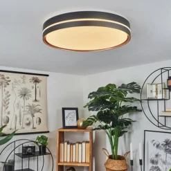 Plafonnier Cachalot LED Cuivre, Noir, 1 lumière, Télécommandes, Changeur de couleurs