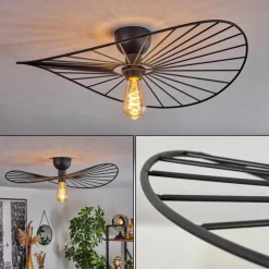 Plafonnier Cacor Noir, 1 lumière