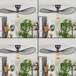 Plafonnier Cacor Noir, 1 lumière